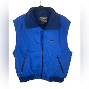 OshKosh Blue Lined Vintage Sleeveless Windbreaker Vest Mens Large GUC